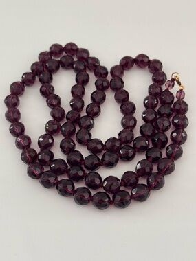 Victorian Necklace Czech amethyst color faceted glass beads